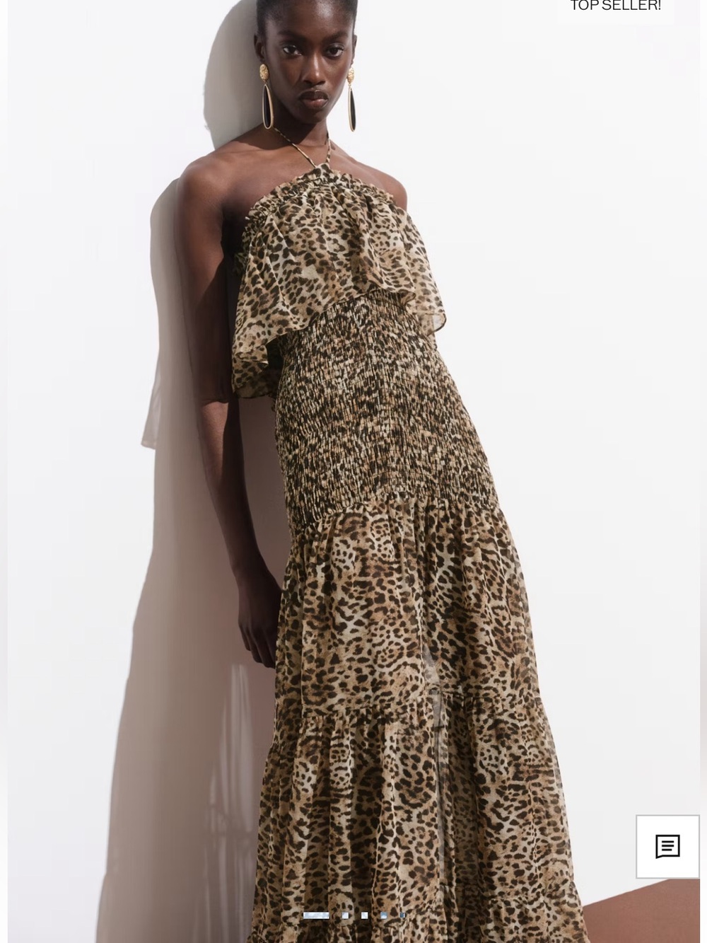 Mango leopard print halter maxi dress size small